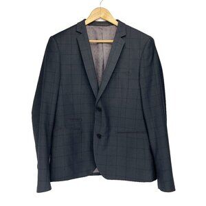 CASUAL FRIDAY Two Tone Window Pane  BLUE GREY Slim Fit Blazer Size 52